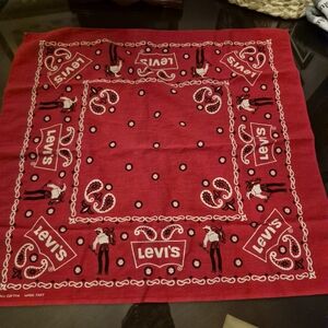Levi's 70's Vintage Red Bandana with Black & White Paisley